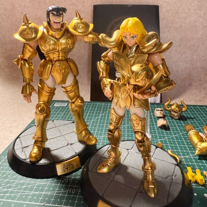 Genuine Blokees Saint Seiya Champion Boneco de Ação Aiolos Touro Aldebaran Pégaso Mu Aiolia Milo Brinquedos Kits de Montagem Presentes