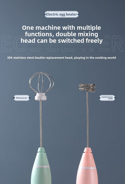 Handheld milk frother, egg beater, electric coffee machine, 3-speed rechargeable jam cake cream machine, kitchen blender