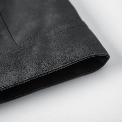 Leather Jacket Men Suede Coats Black Pockets Oversized 6XL 7XL 8XL Plus Size Street Motorcycle Button Autumn Brand Waterproof