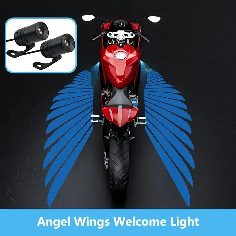 2pcs Motorcycle LED Angel Wings Cool Projection Light, 12V-24V Universal Embedded Installation - Motorcycle Decorative Light