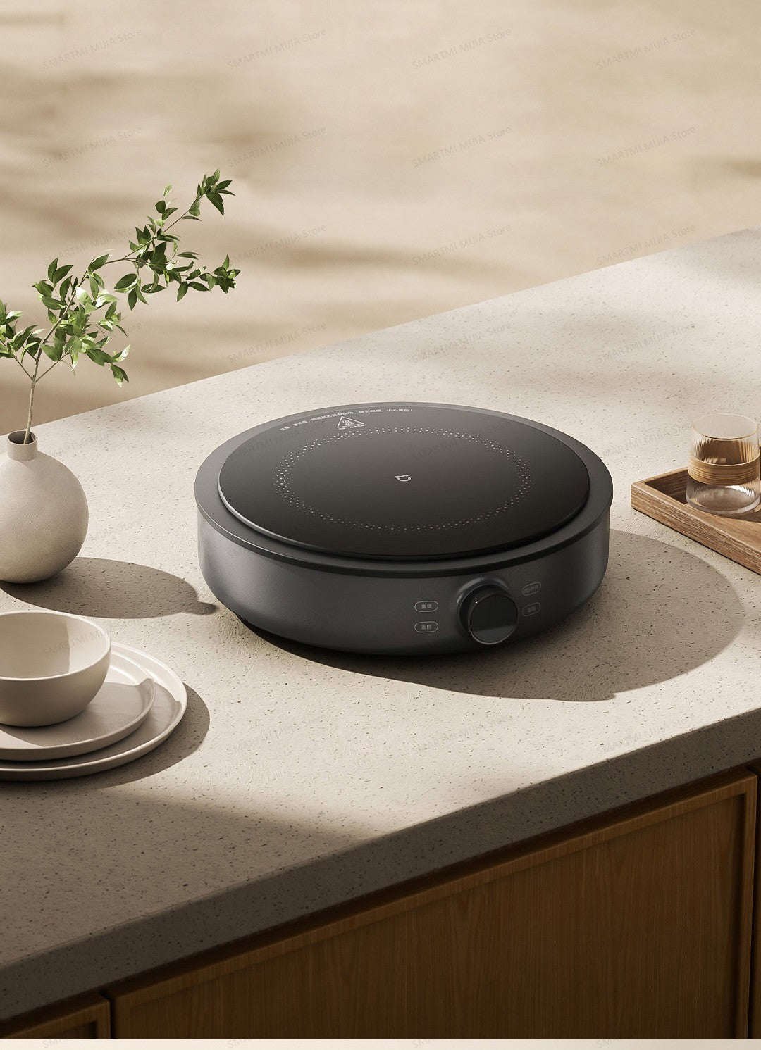 XIAOMI MIJIA Electric Ceramic Cooktop,10?Level Power With Child Safety Lock,Timer,2200W Induction Cooker,CN Version With Adapter