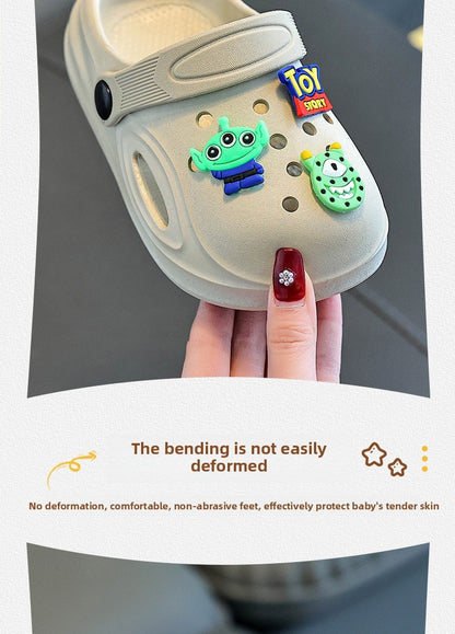 Children's Slippers New Home Girls Baby Indoor Non-slip Boys Cool Slippers Go Out Boys Hole Shoes