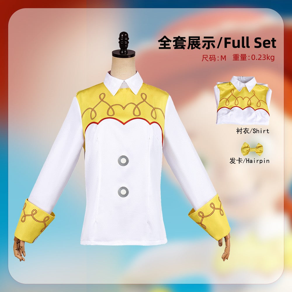 Toy Story Jessie cosplay costume, Halloween role-play Woody and Jessie cosplay top, amusement park outfit