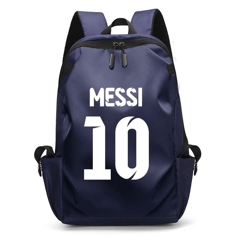 Mochila Escolar MESSI de Futebol para Meninos e Meninas, Mochila Unissex para Estudantes Universitários, Mochila para Notebook Feminina Masculina, Mochila para Adolescentes com Porta USB