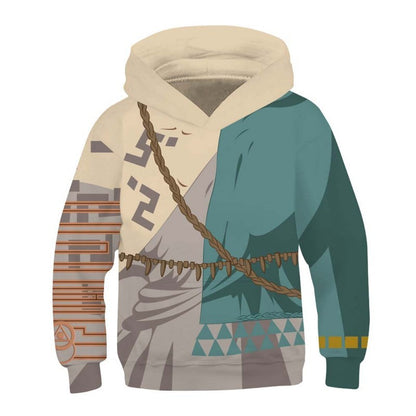Kids Anime Cosplay Costume Game Character Link Hoody Zelda Cosplay Sweatshirt Tears of Kingdom 3D Print Hoodies