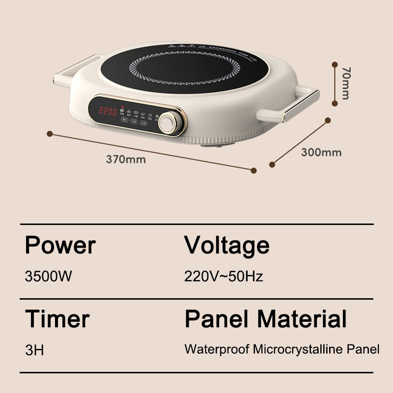 Electric Ceramic Infrared Heating Furnace Magnetic Waterproof Induction Cooker Hob Hot Pot Stir-Fry Stove Timer Heater Cooktop