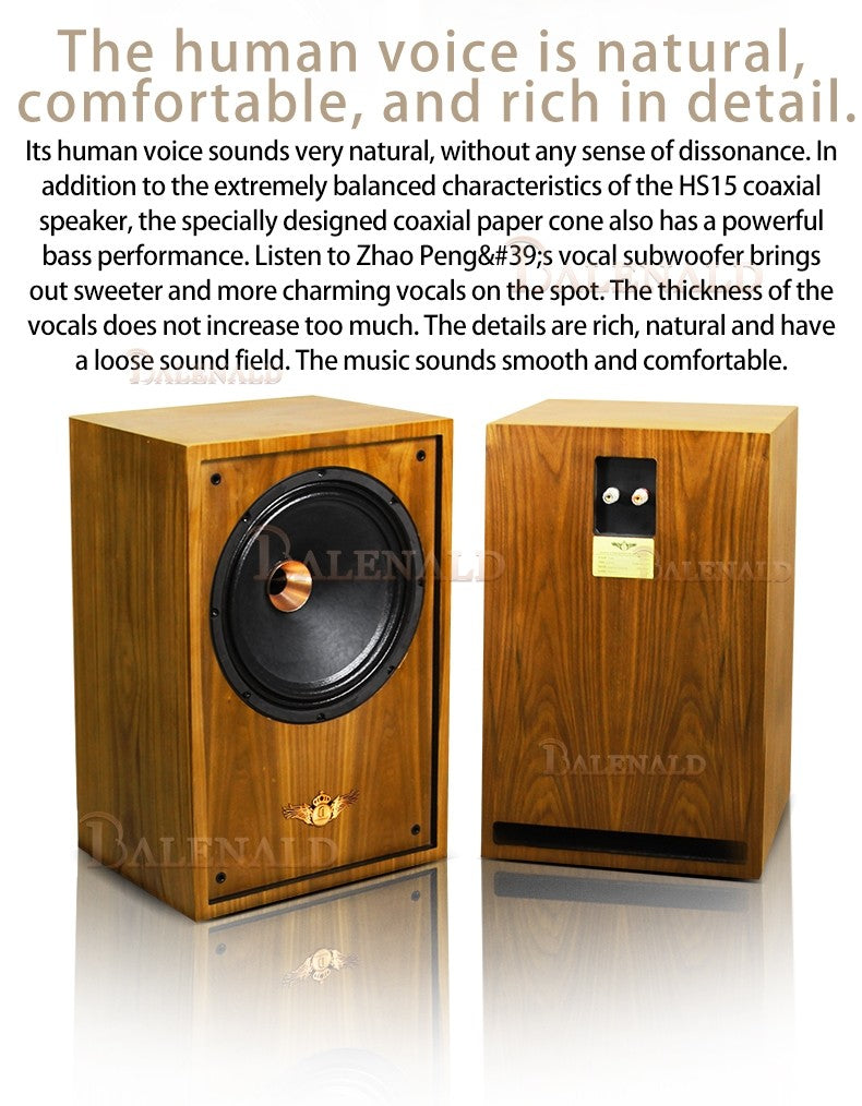 Caixas de som hifi Banlong de alta fidelidade coaxial de 12 polegadas, bookshelf, caixas de som de alta fidelidade, áudio passivo com acabamento em madeira.