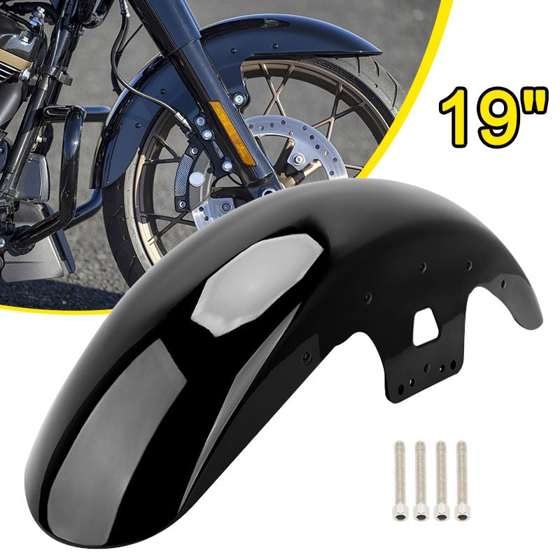 Motorcycle Steel Front Fender Mudguard Cover Protector Splash Gloss Black For Harley Touring Road King Street Glide 2014-up