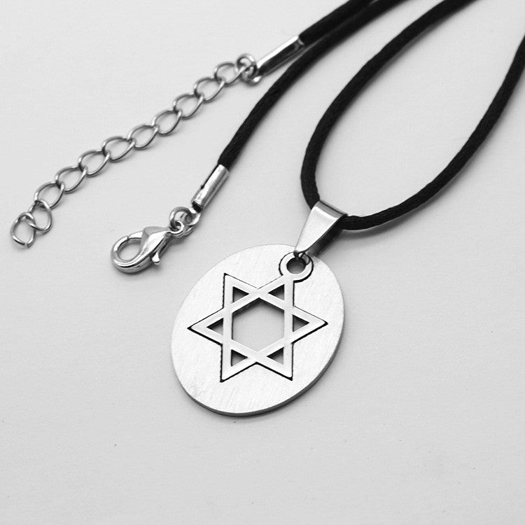 1pc Stainless Steel David Star Pendant Necklace Punk Rock Hip Hop Unisex Jewelry Geometric Hexagram Design rendy Gift