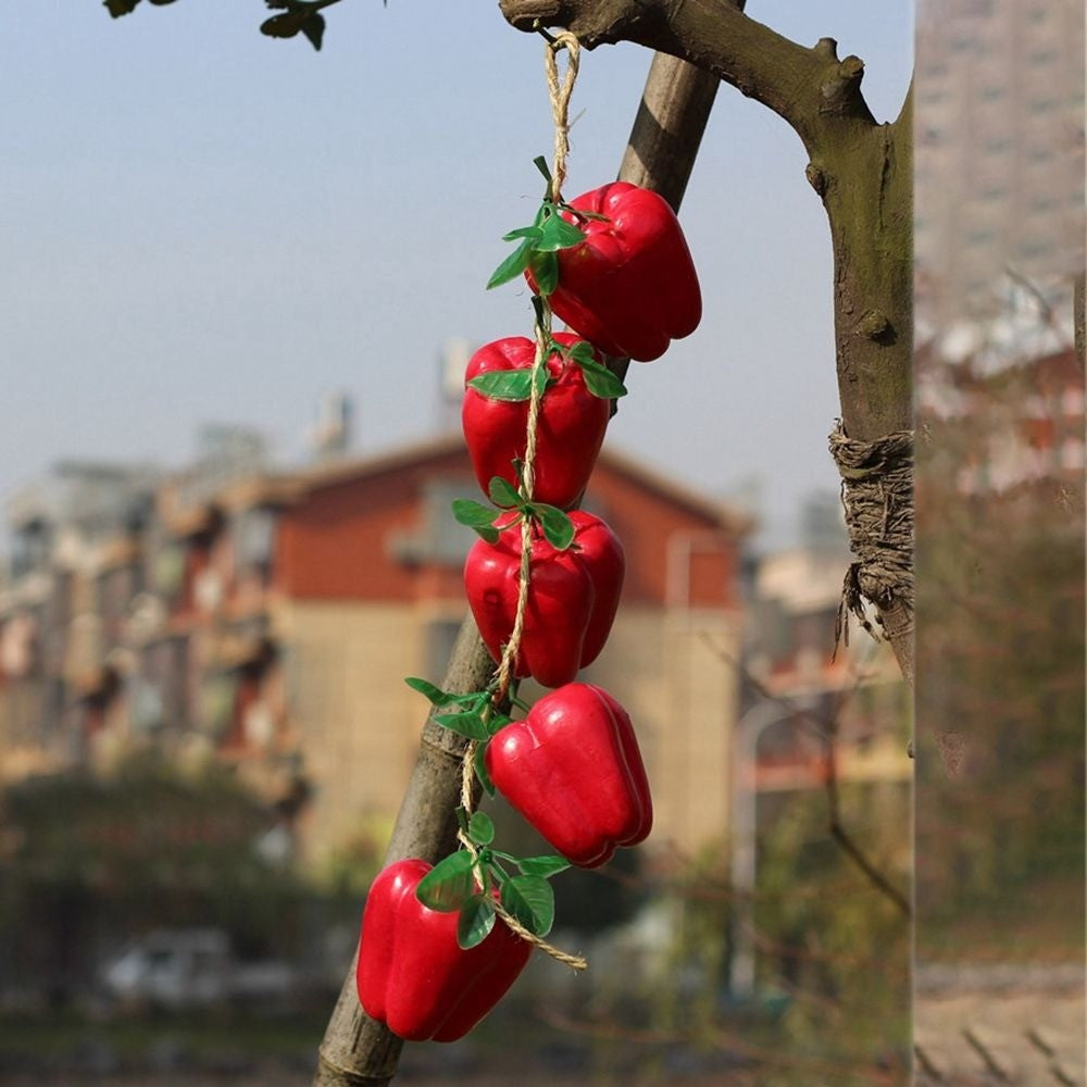 Wall Decor Red Pepper Fake Chili Pepper String Pendant Artificial Vegetables Simulation Food Photography Props Fake Vegetables