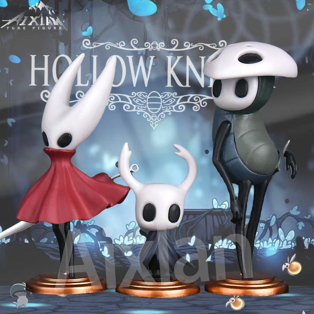 3 peças/conjunto Brinquedos Hollow Knight Anime Jogo Boneco O Cavaleiro Boneco de Ação Hornet/Quirrel Estatueta Modelo Colecionável com Caixa