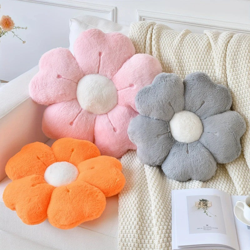 Flower Plush Throw Pillow Cute Daisy Stuffed Cushion Kawaii Sleeping Pillow Soft Office Chair Back Cushion Pet Mat Home Decor