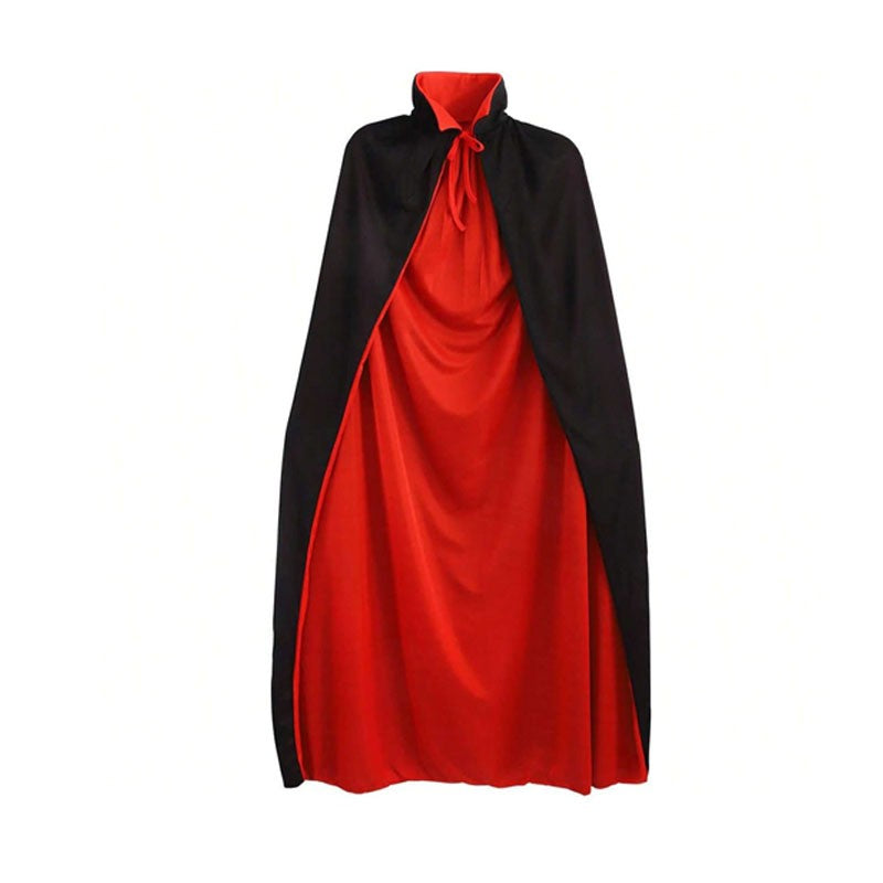 90Cm/120Cm/140Cm/150Cm Halloween Costumes for Men and Women, Role-Playing Apparel, Adult Stand-Collar Cape, Black and Red Reversible Long Robe, Unisex Adult Style, Reversible Stand-Collar Long Robe Cape