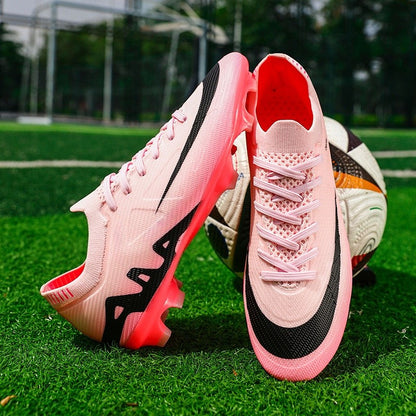 New Men Football Boots Long Spikes Ultralight Grass Cleats Match Indoor Breathable Soccer Shoes Sneakers Training Drop Shipping