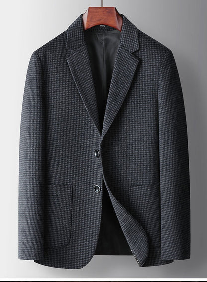 Autumn Winter New Fashion Men's Simple  Casual Business Trendy Loose Cotton Suit Blazers Male Houndstooth Coats Tops Clothes