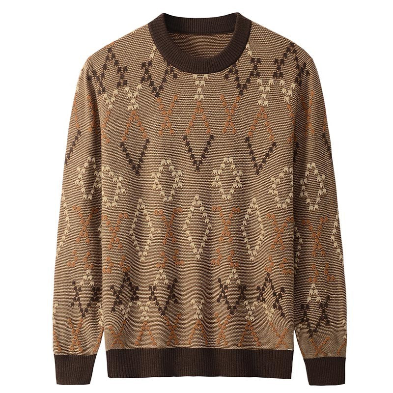 Men's Casual Crewneck Sweaters Cable Knit Thermal Pullover Sweater