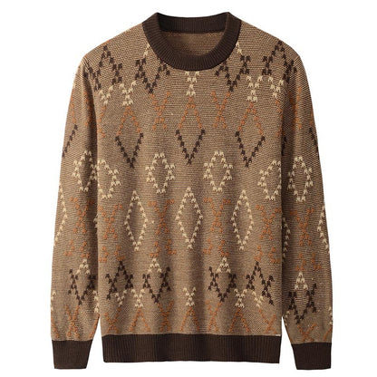 Men's Casual Crewneck Sweaters Cable Knit Thermal Pullover Sweater