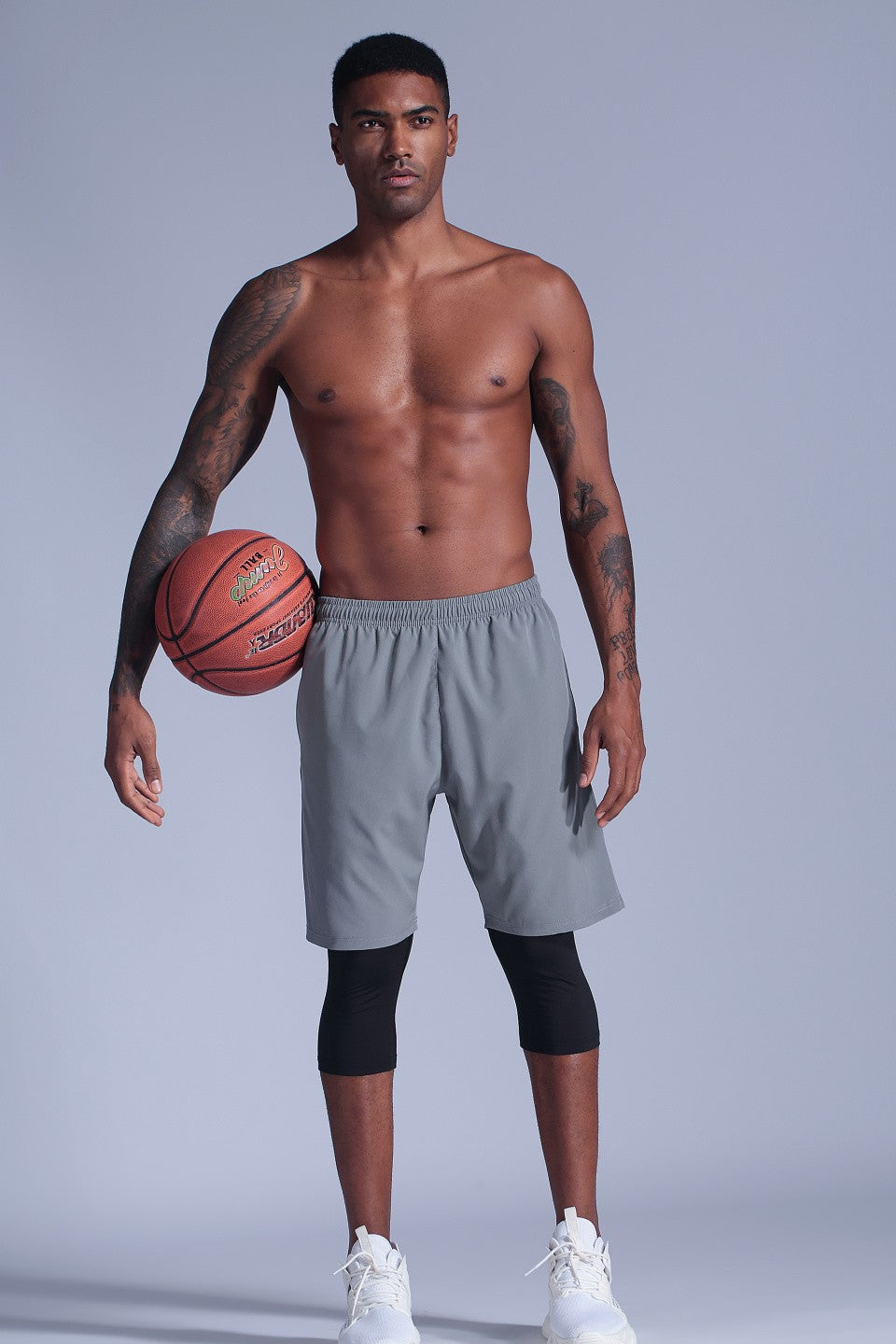 2 in 1 Compression Pants Mens basketball shorts Leggings sport Running Shorts High Elastic Dry Fit Training Tights Jogging Pants