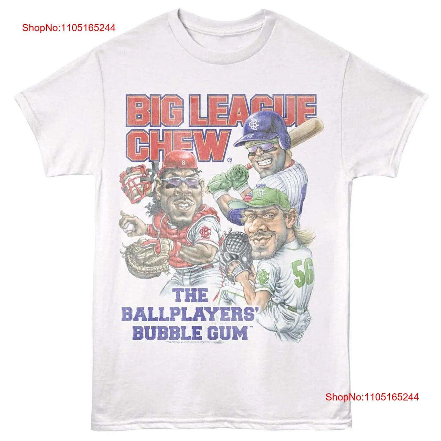 Big League Chew Bubblegum Baseball T Shirt BATTER CATCHER PITCHER White Cotton vintage Washed graphic Unisex streetwear