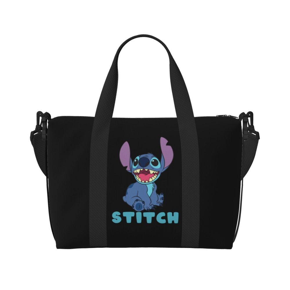 Custom Large SLilo And Stitch Cartoon Tote Bag Women Anime Shopping Shoulder Beach Gym Travel Bag