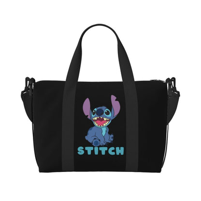 Custom Large SLilo And Stitch Cartoon Tote Bag Women Anime Shopping Shoulder Beach Gym Travel Bag