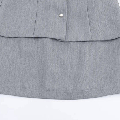 DiYiG WOMAN 2025 autumn new fashion vest fake two-piece effect dress chic round neck sleeveless mini skirt Vestidos Mujer