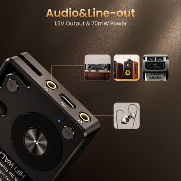 Hifi Walker H2 DAP HIFI Player,Two Bluetooth 5.2, Lossless DSD DAC FLAC, Expandable up to 512GB ,2" Screen Hi-Res Music Player