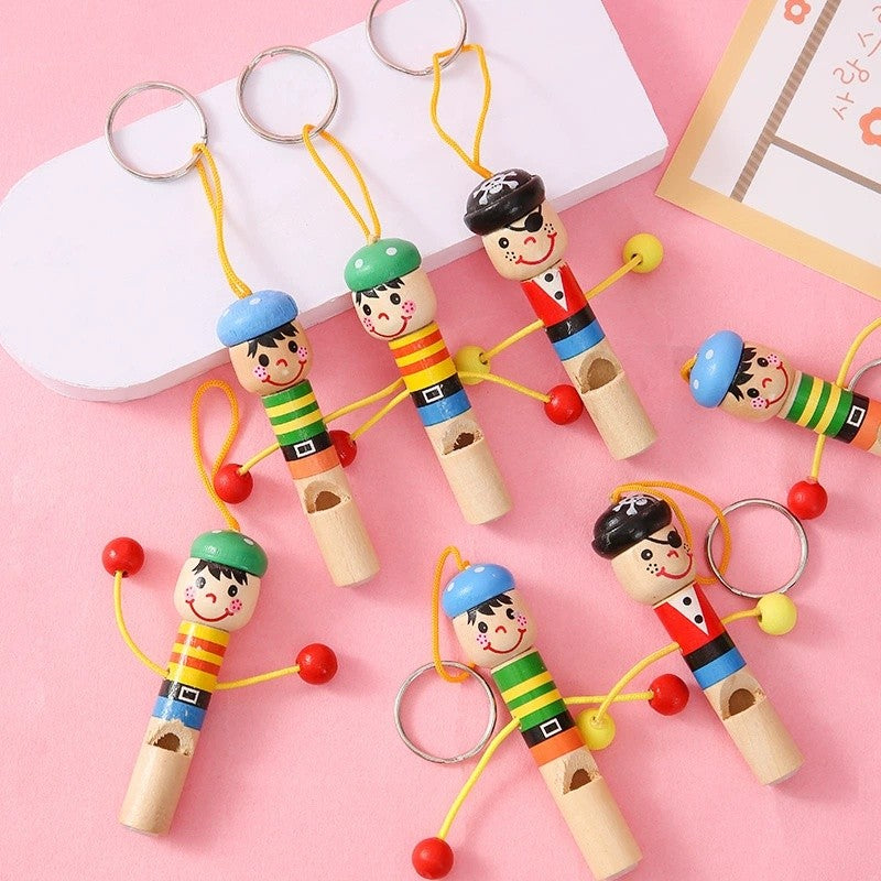 5/10Pcs Wooden Pirate Whistles Musical Instrument Toy for Kids Birthday Party Favors Baby Shower Gift Halloween Pinata Filler