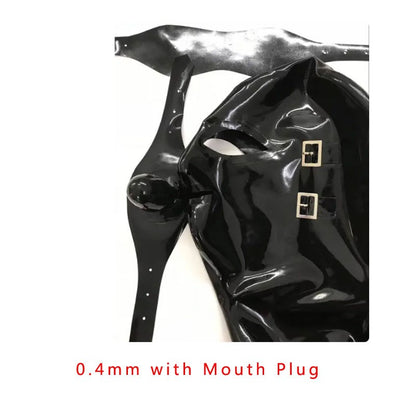 Latex Catsuit Sexy Fetish Hoods 100% Natural Latex Materials  with Back Zip Adults Latex Mask Unisex Handmade Head