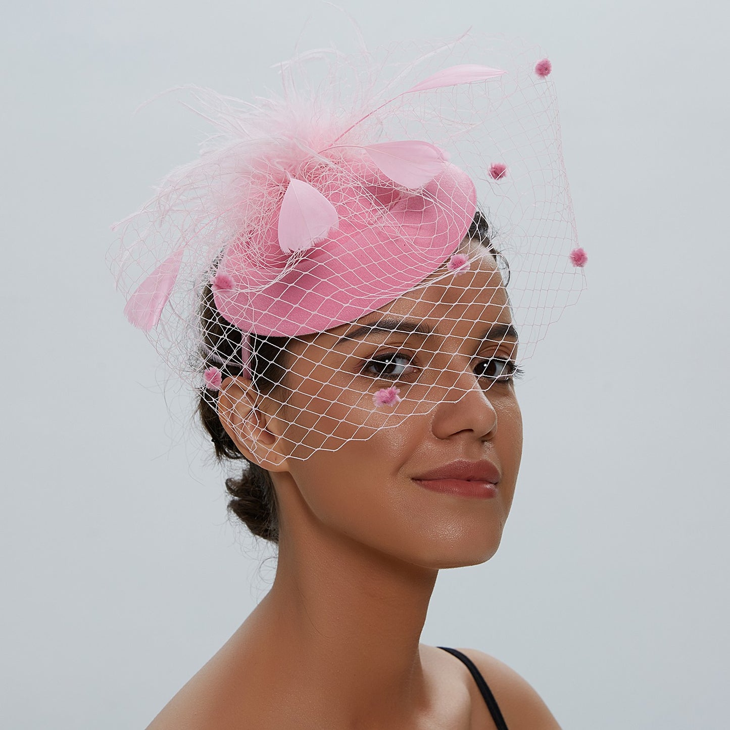 Fascinator Hat Veil Feather Fascinator Hair Clip Tea Party Pillbox Derby Hat Fascinator Bridal Wedding Veil
