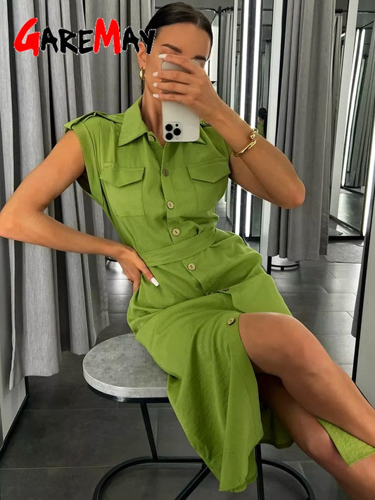 Women's Long Summer Dress Vintage A-line Casual Light Midi Dress Short Sleeve  E