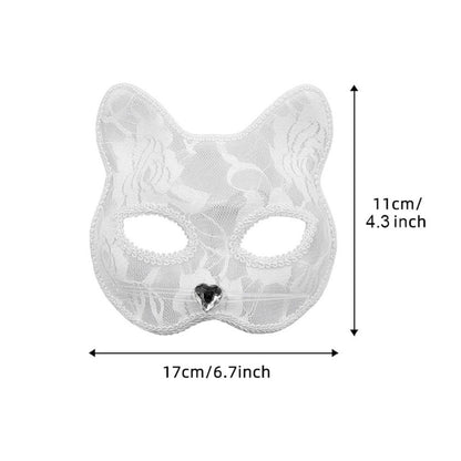 Cat Face Masquerade Mask Black White Lace Costume Accessories Costume Party Accessories Fun Prop Women Lace Mask Cosplay Event