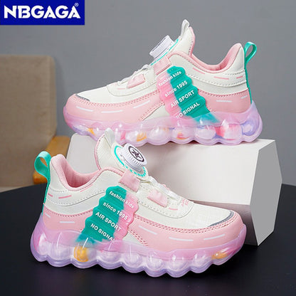 New Anti-skid Leather Kids Sneakers for 5-16Years Girls Casual Walking Footwear Non Slip Children Boys Sport Running Sneaker