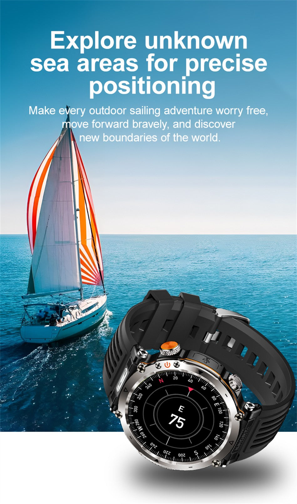 2025 Novo Relógio de Luxo Moderno 5ATM HT30 GPS Bússola Smartwatch Esportivo Masculino Externo AMOLED 366*366 NFC Frequência Cardíaca IP68 Smartwatch
