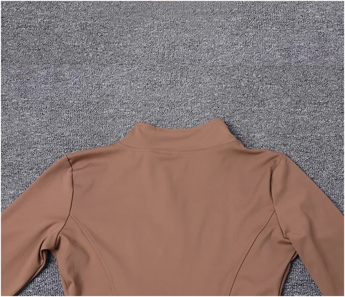 Women Long Sleeve Sport Jacket Spring Summer Gym Workout Coat Yoga Running Sports Cycling Top Casual Zipper Outfit Clothes Chic