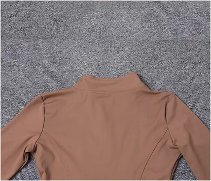 Women Long Sleeve Sport Jacket Spring Summer Gym Workout Coat Yoga Running Sports Cycling Top Casual Zipper Outfit Clothes Chic