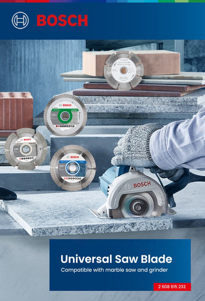 Disco de corte diamantado segmentado Bosch Universal 110mm para concreto, tijolos e pedras