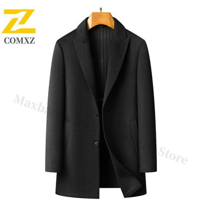 Double Faced Wool Overcoat Man 2025 Winter New Classic Business Casual Notch Lapel TrenchCoat Premium Medium Long Styles? Coat