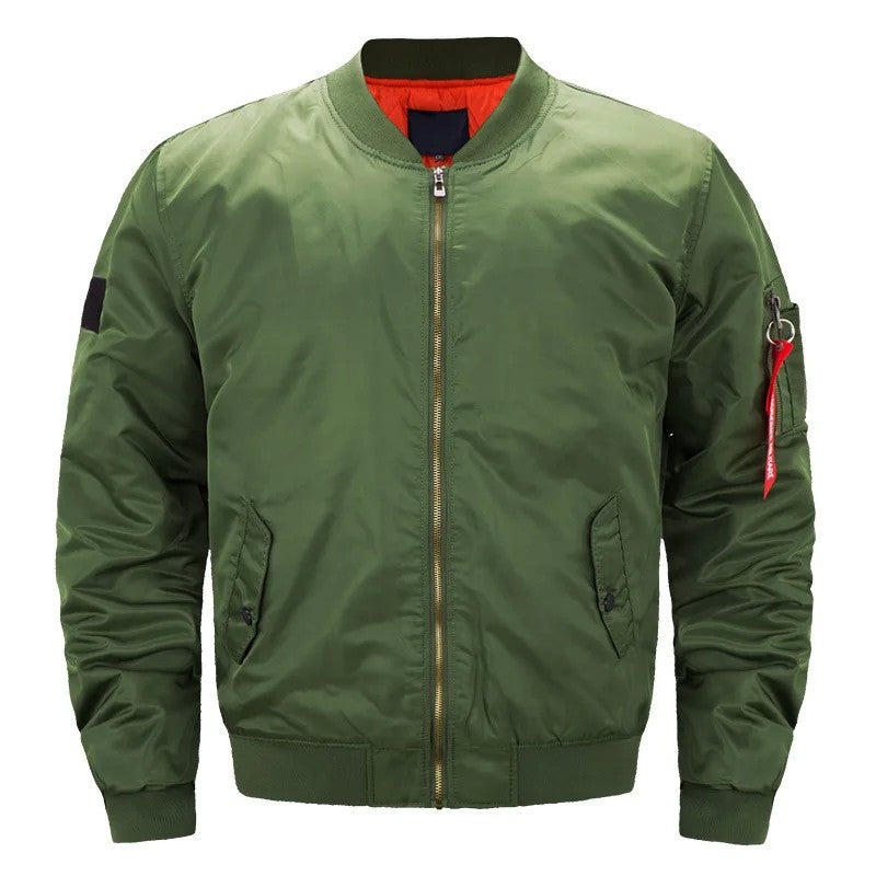 bomber jacket Bomber Jackets Men Casual Solid Zipper Pilot Jacket Green New Slim Fit Male Coats Mens Military New pilot Air men