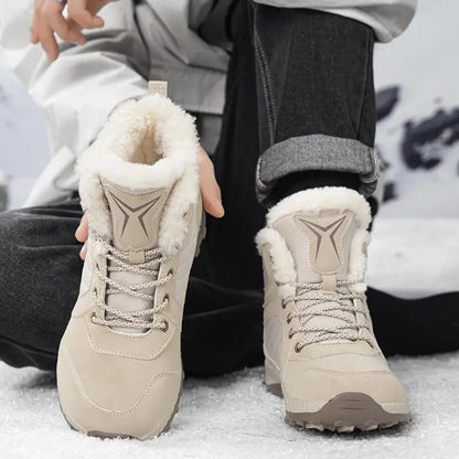 Men Women Waterproof Winter Boots Snow Barefoot Casual Shoes Outdoor Warm Work Shoes Ankle Shoes for Trekking Climbing Hiking