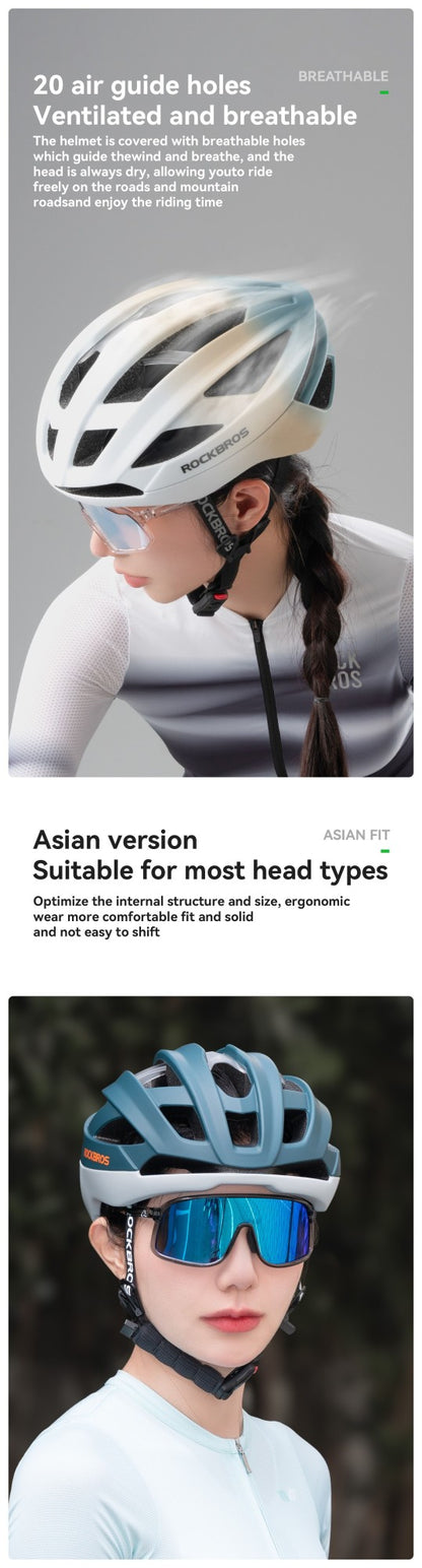 Capacete de Ciclismo ROCKBROS Leve Respirável Antibacteriano Integrado Ajustável com Fivela Magnética Capacete de Segurança