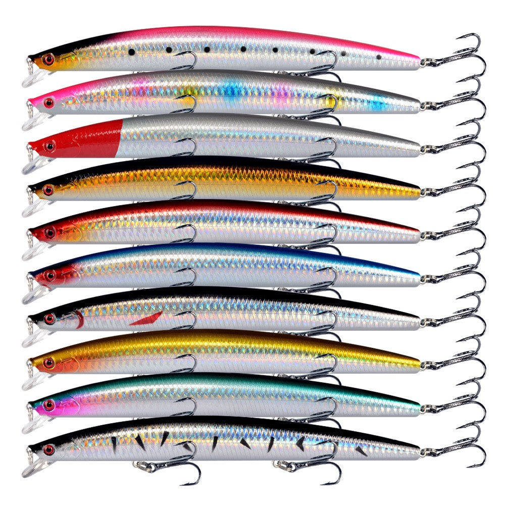1pcs 18cm 24g Minnow Fishing Lure Laser Hard Artificial Bait Plastic Big Fake Fish Lures Sea Fishing Bait Crankbait Wobblers