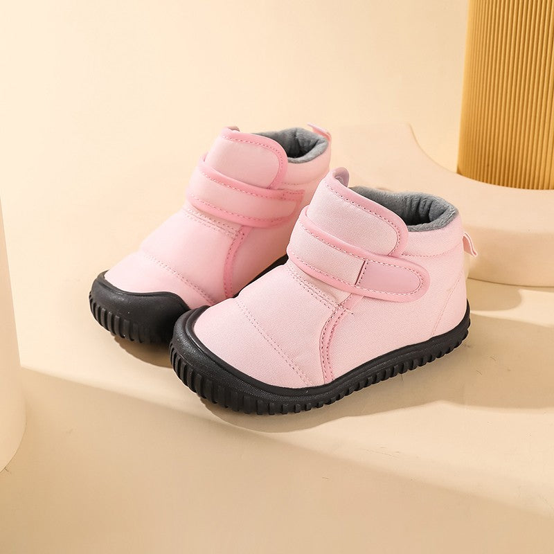 Unisex Kids Winter Outdoor Waterproof Fashion Short Snow Boots Boys and Girls Warm Cotton Comfortable Walking Shoes