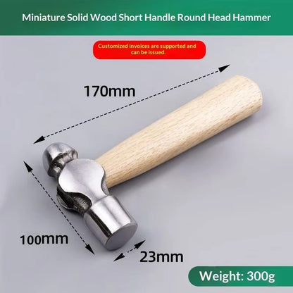 Mini Hammer High Carbon Steel Hammer Solid Wood Short Handle Octagonal or Round Head Hammer Small Manual Hardware Tool