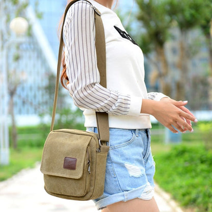 Vintage Canvas Men Crossbody Bag Anti-theft Large Capacity Outdoor Small Bag Wear-resistant Business Cashier Wallet Shoulder Bag