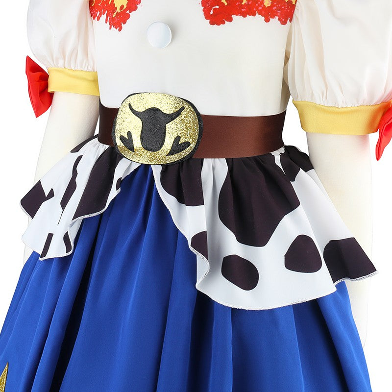 2026 New Girls Cow Spot Dress Children's Halloween Toy Cosplay Costume Toddler Up Birthday Stage Performance Cowboy Dress Carniv