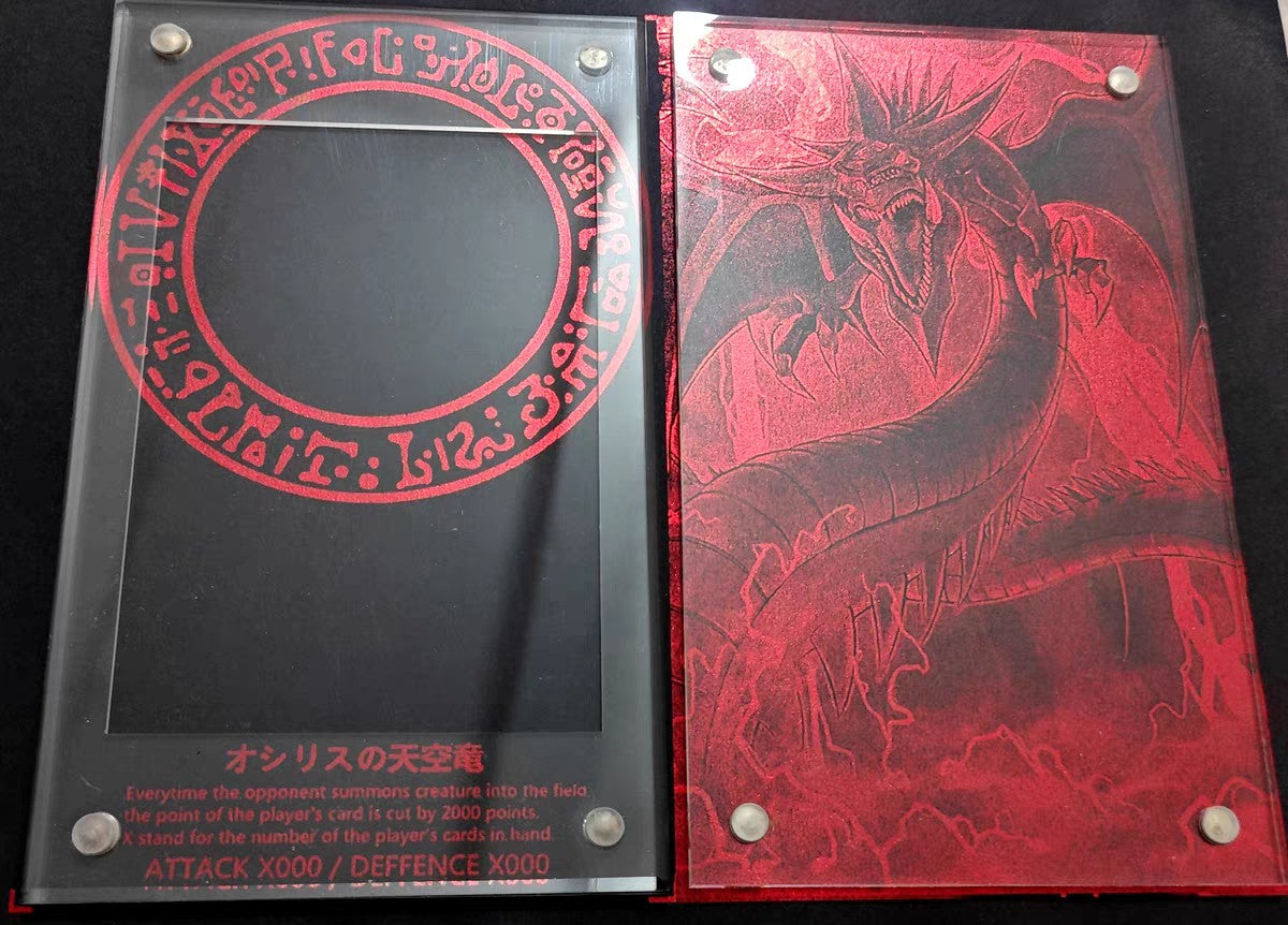 Yu-Gi-Oh Anime Personagem Card Brick Deus Egípcio O DRAGÃO ALADO DE RA Acrílico Banhado a Ouro Brick Cartas de Exibição Não Incluídas