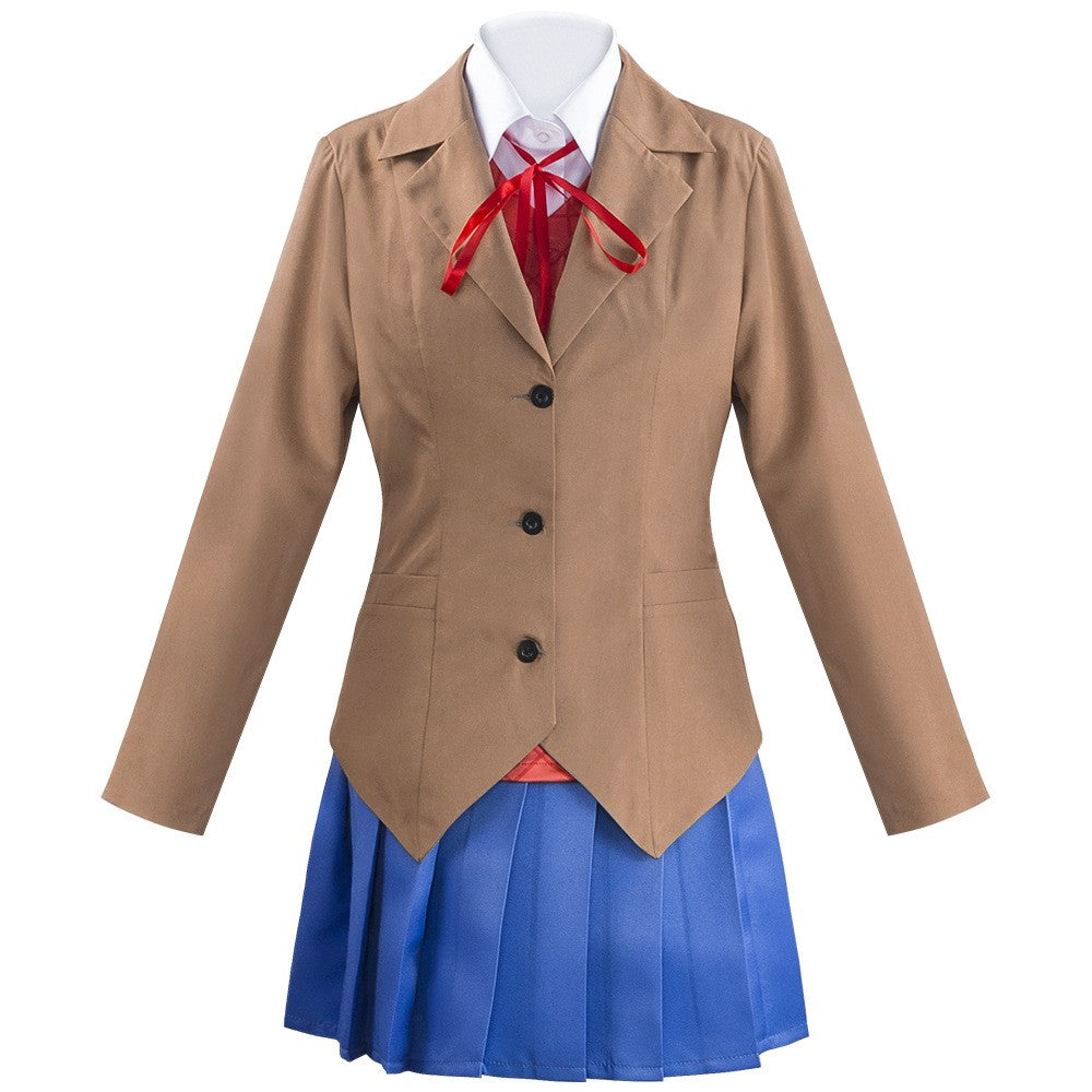 Game Doki Literature Club Monika Cosplay Sayori Yuri Natsuki Costume  Set School Uniform Girl Women Costumes