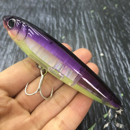 17g Surface Pencil Fishing Lures Walk the Dog Floating Wobbler Laser Artificial Bait for Trout Bass Seawater Swimbait Supplies