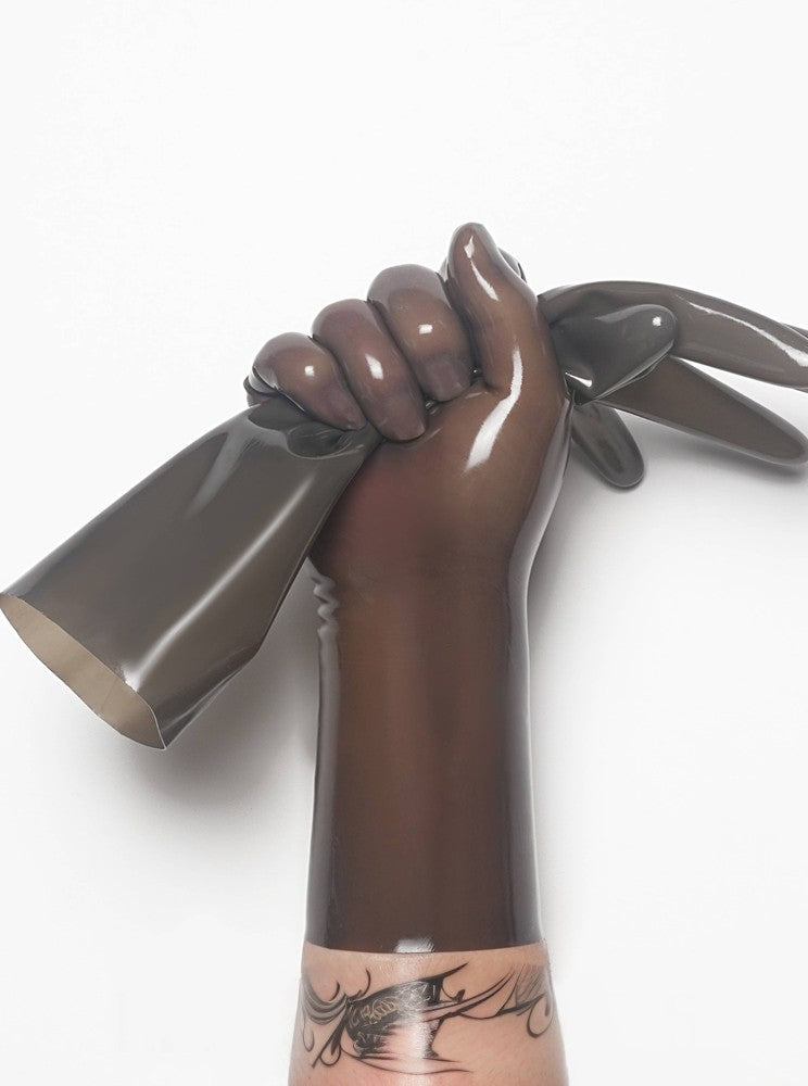 men Latex Gloves rubber socks  rubber Black Short  Gloves   Unisex Seamless chlorine  One-time molding  wear